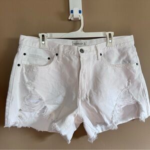 Abercrombie & Fitch White Jean Shorts